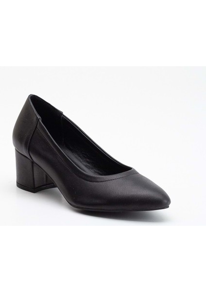 Kadın Deri Klasik Topuklu Ayakkabı - Siyah fırsatları