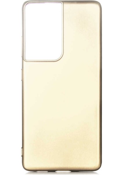 - Samsung Galaxy S21 Ultra - Kılıf Mat Soft Premier Silikon Kapak - Gold