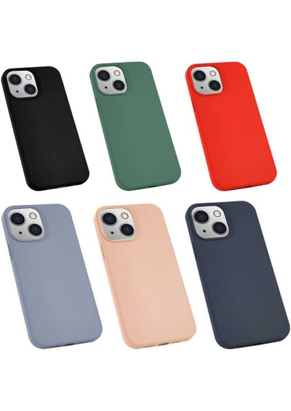 Mutcase - Apple iPhone 13 Mini - Kılıf Soft Prüzsüz Renkli Silk Silikon - Kırmızı