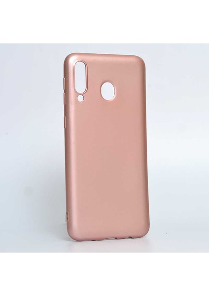 Samsung Galaxy M30 - Kılıf Mat Soft Premier Silikon Kapak - Rose Gold