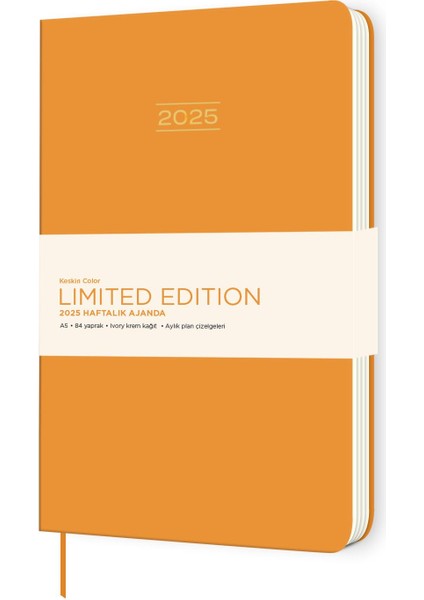 Keskin Color 2025-A5 Ciltli Limited Edition Haftalık Ajanda - Hardal