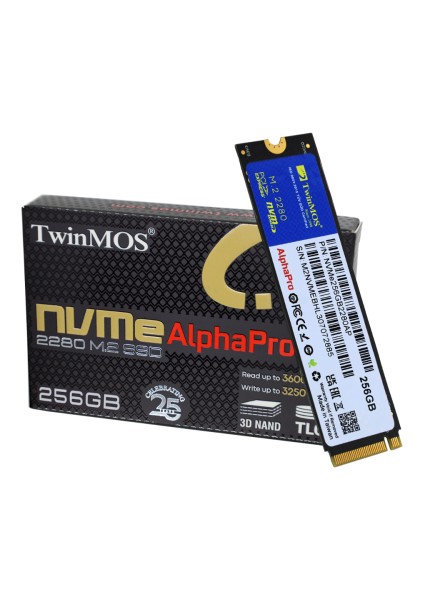 NVME256GB2280AP, Alphapro, 256GB, 3600-3250MB/S, Gen3, Nvme Pcıe M.2 2280, Ssd,  Tlc, 3dnand