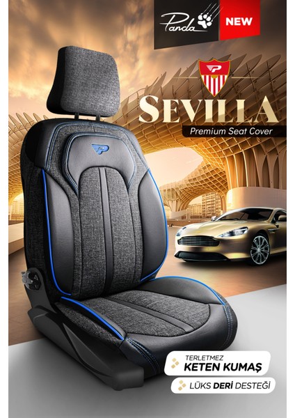 Panda Sevılla Serısı Keten Kumaş Oto Koltuk Kılıfı - Tam Set fiyatları