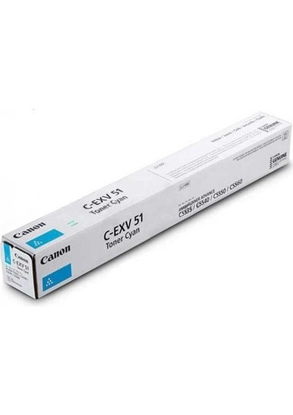 Orjinal Canon C-EXV51L (0485C002) Mavi Toner - IR-C5535I / IR-C5540I (T8133)