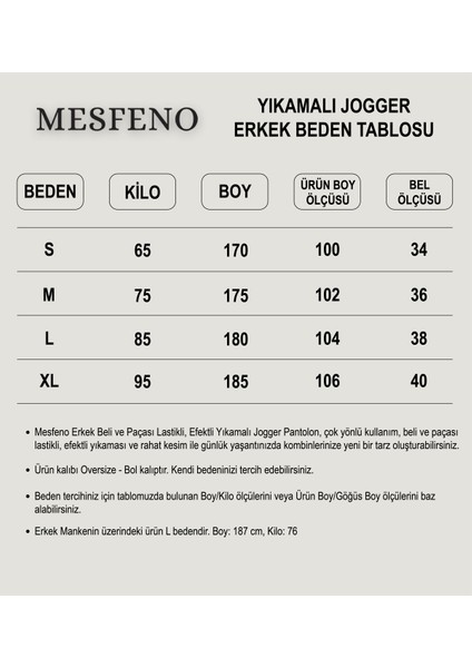 Erkek Beli ve Paçası Lastikli, Efektli Yıkamalı Jogger Pantolon indirimleri