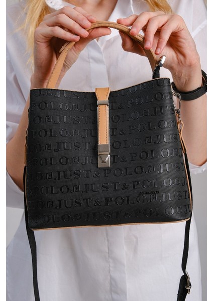 Baskı Desenli Su Geçirmez 3 Gözlü Kadın Omuz Çantası Taş 24X20CM fiyatları