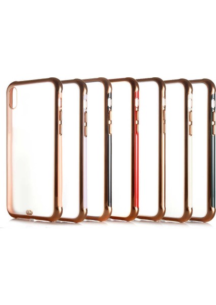 - Apple iPhone Xs Max 6.5 - Kılıf Koruyucu Voit Clear Tatlı Sert Silikon Kapak - Gold