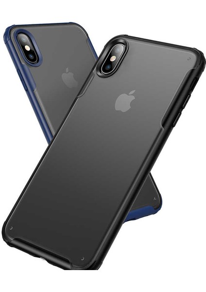 - Apple iPhone Xs Max 6.5 - Kılıf Koruyucu Sert Volks Kapak - Lacivert