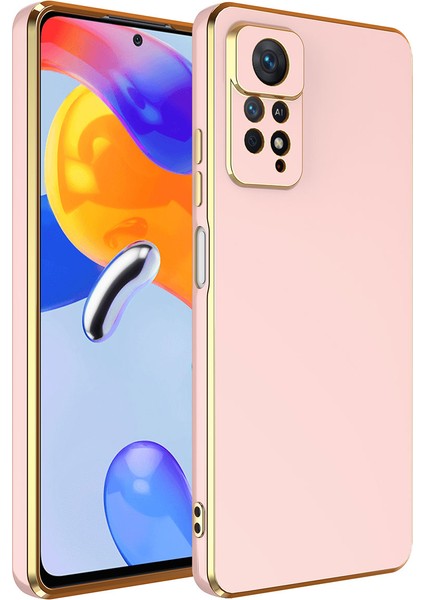 - Xiaomi Redmi Note 12 Pro 4g - Kılıf Parlak Renkli Bark Silikon Kapak - Rose Gold