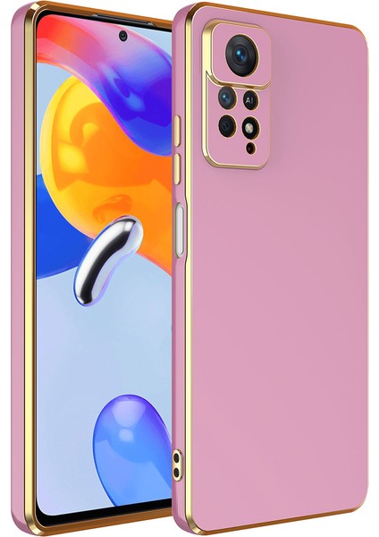 - Xiaomi Redmi Note 12 Pro 4g - Kılıf Parlak Renkli Bark Silikon Kapak - Rose Gold