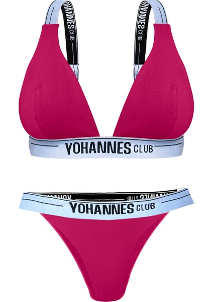 Yohannes Club Yohannesclub, Kadın, Iç Çamaşırı Takımı, (Las. Askılı Sütyen-Brazilian), Pembe/fuşya