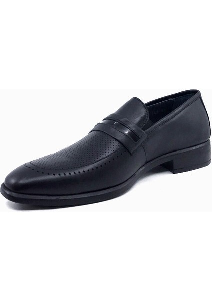 M340 Siyah Kauçuk Taban Deri Erkek Klasik Ayakkabı modelleri