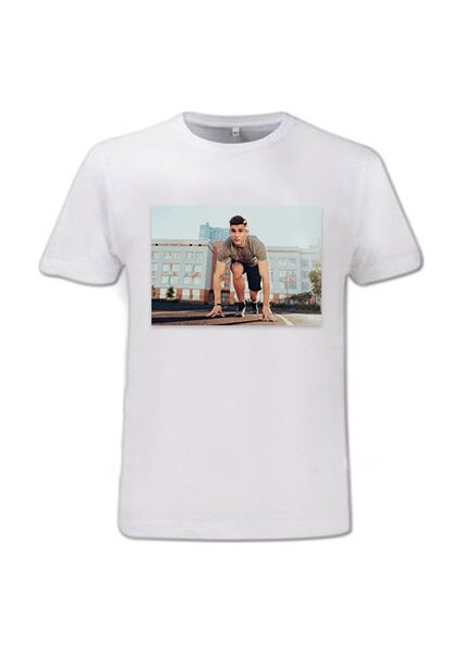 Kişiye Özel Fotoğraf Baskılı T-Shirt Kişiye Özel Yazılı ve Fotoğraflı Beyaz T-Shirt