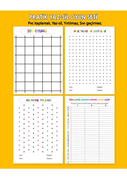 Yaz-Sil Seyahatde Evde Arabada 4'lü Oyun Poster 21X30