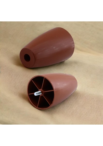 4 Adet Vidalı Oval 12 Cm Kahve Plastik Mobilya Yükseltici Yükseltme Koltuk Kanepe Baza Ayağı