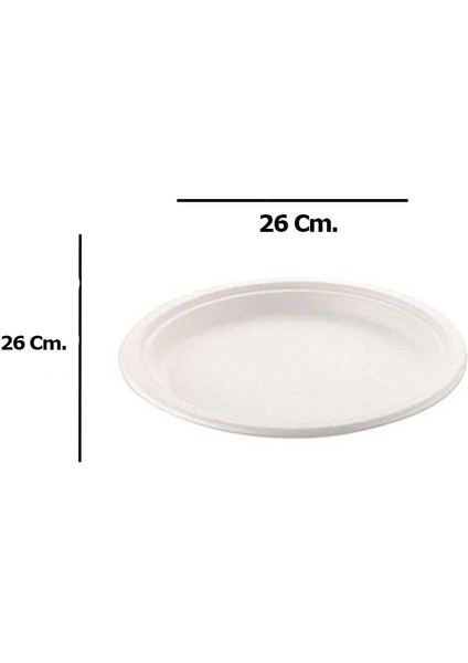 Nature Ekolojik Karton Kağıt Tek Kullanımlık Tabak - 26 Cm. - 50 Adetlik 10 Paket