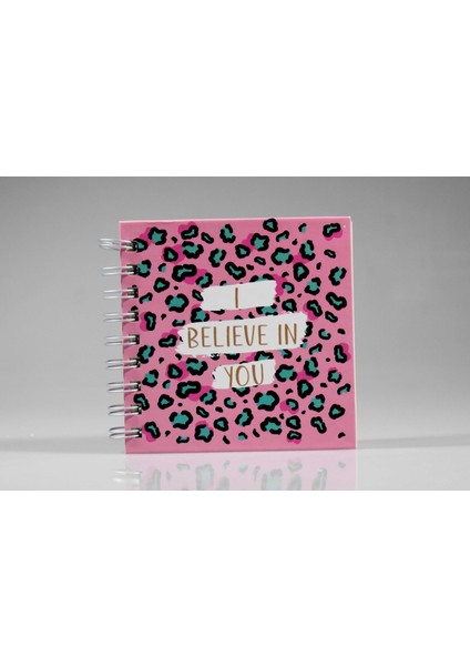 Pembe Leopar Spiralli Not Defter