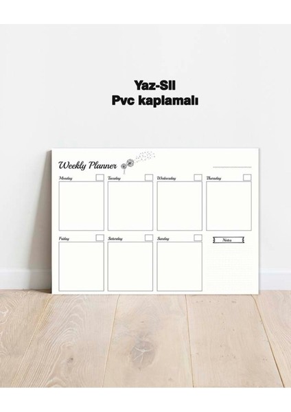 Weekly Planner Yaz-Sil Pvc Poster 30X42 cm