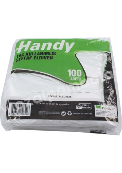 Hdpe İş Temizlik Tek Kullanımlık Şeffaf Eldiven / Büyük Boy / 100 Adetlik 3 Paket - Koli