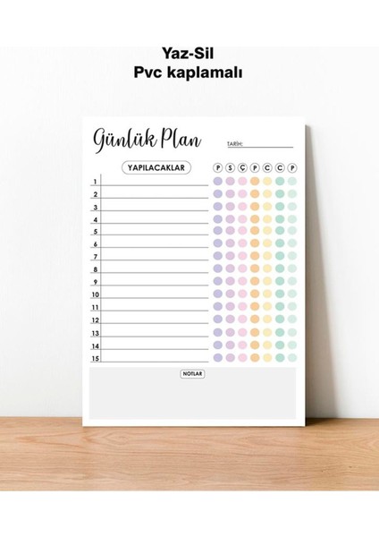 Günlük Planlayıcı Yaz-Sil Pvc Poster 30X42 cm