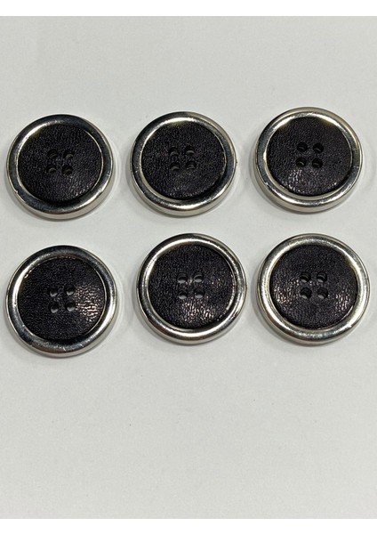 Kaban Mont Düğmesi Takımı 6 Lı Set / Siyah Gümüş / M004