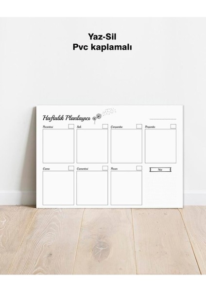 Haftalık Planlayıcı Yaz-Sil Pvc Poster 30X42 cm