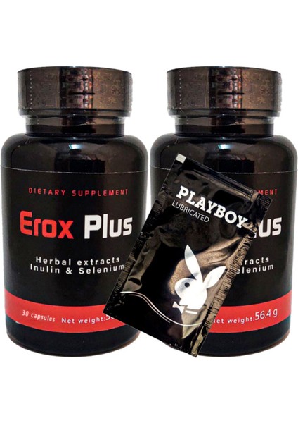 Playboy Jel + Eroxplus Erkeklere Özel Destekleyici Takviye 30'lu x 2 Adet