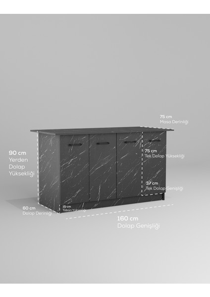 adel mutfak adası çok amaçlı masa dolap mdf indirimleri