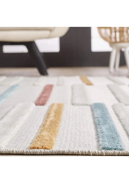 Shibori Laetus Kaymaz Tabanlı Antialerjik Halı - Renkli - 160x230 cm fırsatları