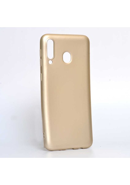 - Samsung Galaxy M30 - Kılıf Mat Soft Premier Silikon Kapak - Gold