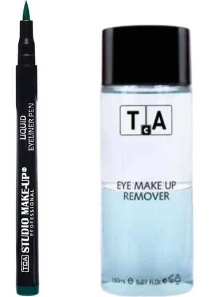 Tca Studio Make-Up Göz Makyaj Temizleyici 150 ml - Likit Eyeliner 1004 Green Göz Kalemi Hediyeli