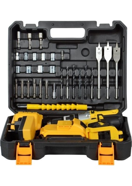 Titan Serisi 58 Vf 8 Ah Süper Set Çelik Şanzumanlı Çift Akülü Profesyonel Şarjlı Vidalama Matkap
