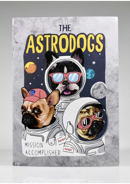 Astrodogs Çizgili A4 Defter