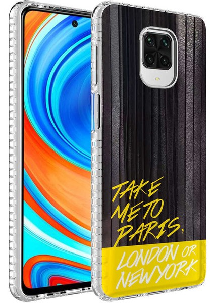 - Xiaomi Redmi Note 9 Pro - Kılıf Airbag Kenarlı Renkli Desenli Silikon Elegans Kapak - No3