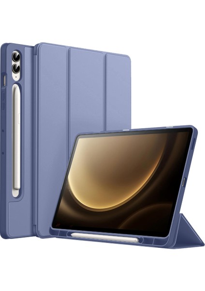 Samsung Galaxy Tab S9 Fe Plus X610 12.4 Inç Kılıf Premium Silikon Kalem Bölmeli Smart Case