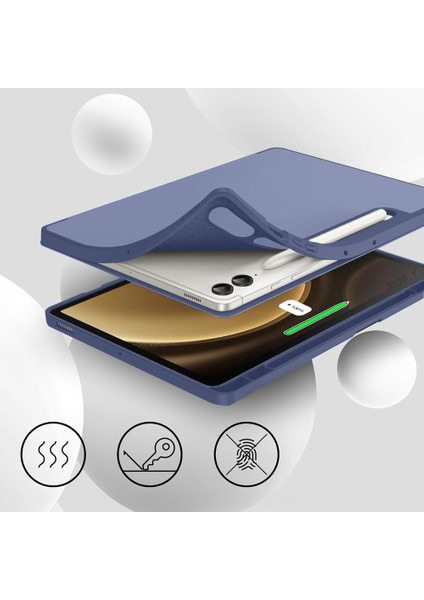 Samsung Galaxy Tab S9 Fe Plus X610 12.4 Inç Kılıf Premium Silikon Kalem Bölmeli Smart Case modelleri