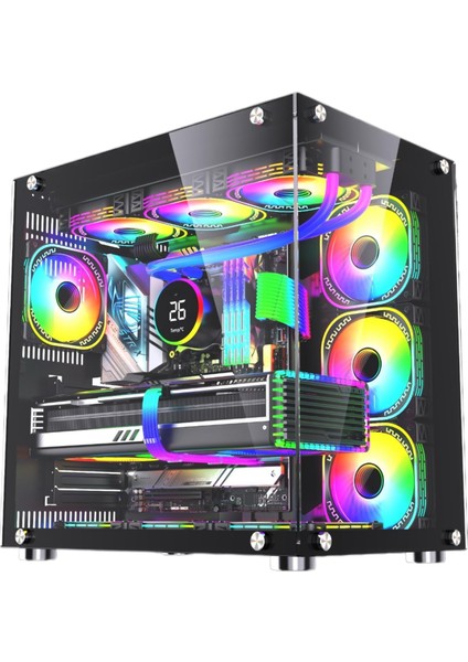 Snt Ufo Iı 750 Watt 80+ Bronze Power Midi Tower Atx Gaming Akvaryum 7 x Argb Masaüstü Bilgisayar Kasası