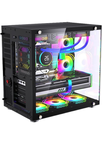 Snt Ufo Iı 750 Watt 80+ Bronze Power Midi Tower Atx Gaming Akvaryum 7 x Argb Masaüstü Bilgisayar Kasası