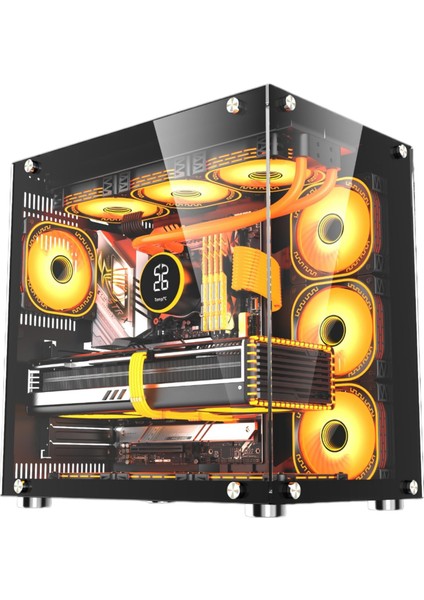 Snt Ufo Iı 750 Watt 80+ Bronze Power Midi Tower Atx Gaming Akvaryum 7 x Argb Masaüstü Bilgisayar Kasası