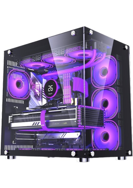 Snt Ufo Iı 750 Watt 80+ Bronze Power Midi Tower Atx Gaming Akvaryum 7 x Argb Masaüstü Bilgisayar Kasası