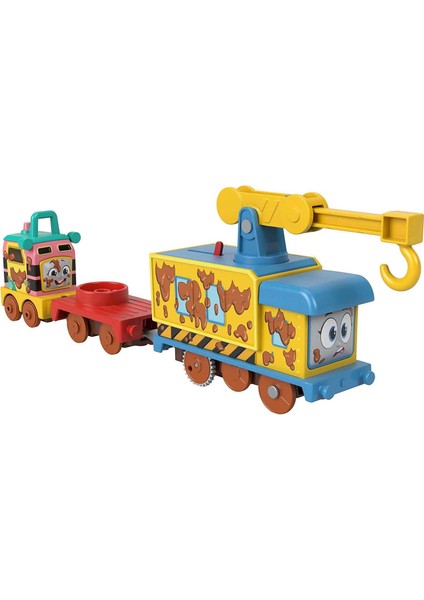 Orjinal Thomas ve Arkadaşları Pilli Motorlu Büyük Trenler Vinç Grue Fisher Price Thomas Pilli Motorlu Tren