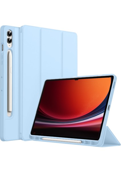 Samsung Galaxy Tab S9 Plus X810 12.4 Inç Kılıf Premium Silikon Kalem Bölmeli Smart Case