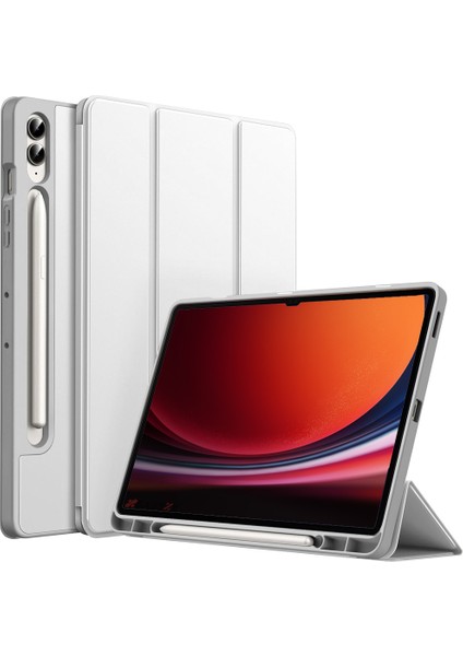 Samsung Galaxy Tab S9 Plus X810 12.4 Inç Kılıf Premium Silikon Kalem Bölmeli Smart Case
