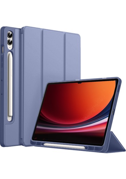 Samsung Galaxy Tab S9 Plus X810 12.4 Inç Kılıf Premium Silikon Kalem Bölmeli Smart Case