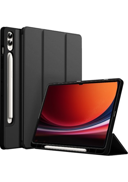 Samsung Galaxy Tab S9 Plus X810 12.4 Inç Kılıf Premium Silikon Kalem Bölmeli Smart Case