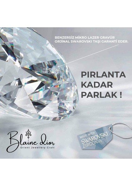 Blaine Dior Swarovski Minimal Kelebek Kolye | 925 Ayar Gerçek Gümüş | Swarovski Zirkon