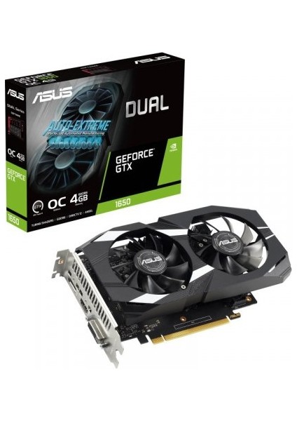 Dual GeForce GTX1650 OC V2 DUAL-GTX1650-O4GD6-P-V2 4GB GDDR6 128Bit DX12 Gaming Ekran Kartı