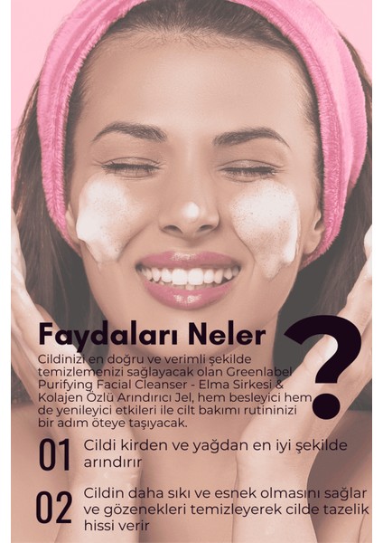 Purifying Facial Cleanser-elma Sirkesi Kolajen Özlü Canlandırıcı Arındırıcı Yüz Temizleme Jeli 200ml indirimleri