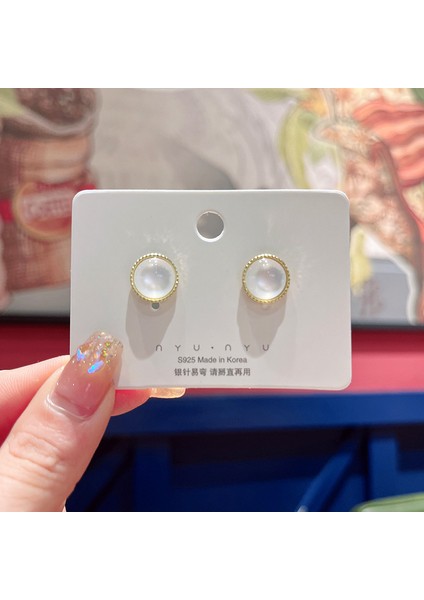 Satisfactiongümüş Iğne Seti Kedi Gözü Küpeler, Üst Düzey, Modaya Uygun ve Çok Yönlü, Hafif Lüks Küpeler, Sade ve Zarif Zirkon Küpeler (Yurt Dışından)