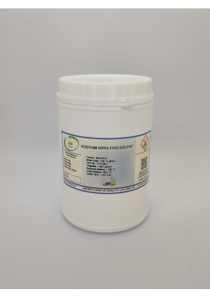 SODYUM TİYO-HİPO SÜLFAT (Na2S2O3) 1000 G